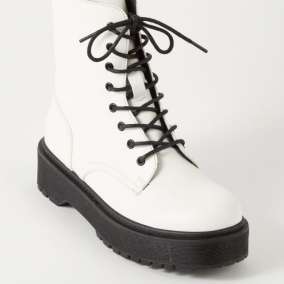 patent leather platform combat boots